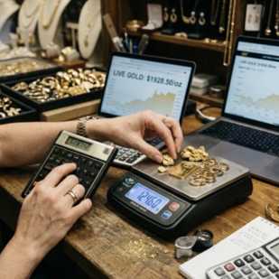 Calcul de la valeur des objets en or/argent à l'aide d'une balance et des données de prix en temps réel